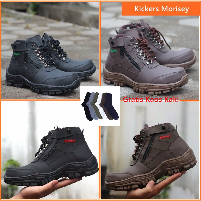 COD !!! Sepatu Pria Kickers Morisey Sleting Boots Work Safety Hunting Outdoor