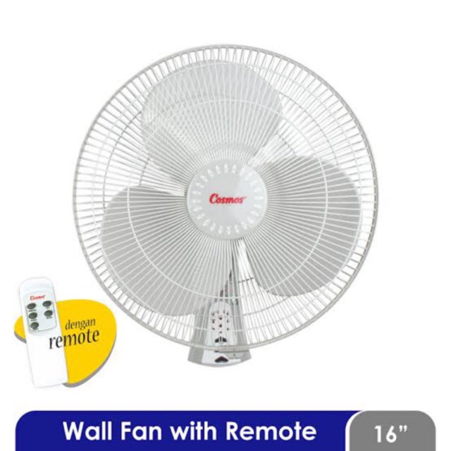 Kipas Angin Dinding Wall Fan Cosmos + Remot Remote 16 Inch 16” 16 WFCR / 16WFCR / 16WFCR