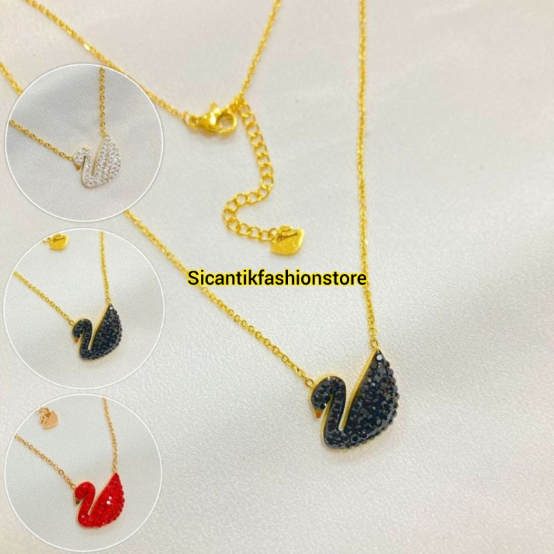 Kalung Titanium Swan Angsa Terlaris Anti Karat Selamanya Fashion Wanita Kalung Wanita Korea Terlaris Kalung Liontin Angsa Terlaris Anti Karat