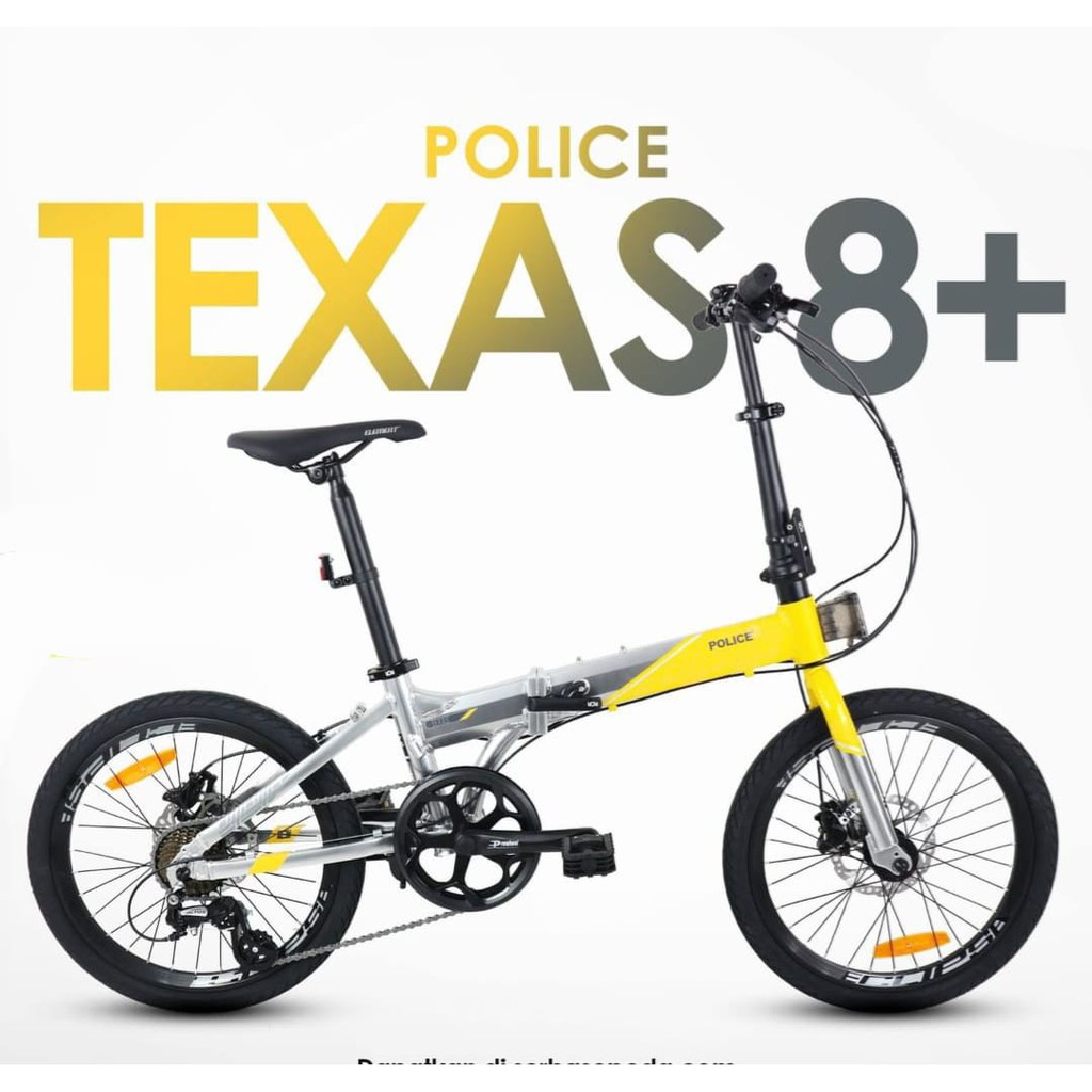 Sepeda Lipat Element Police Texas 8 speed 20 inch