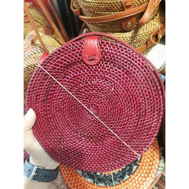 ORIGINAL TAS ROTAN BULAT Warna-warni