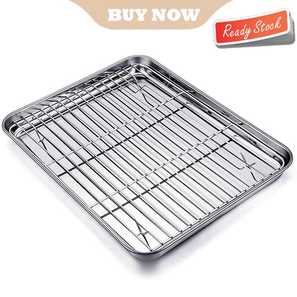 Heavy Duty Baking pan Nampan Stainless 24x18 PLUS FREE Cooling wire ST