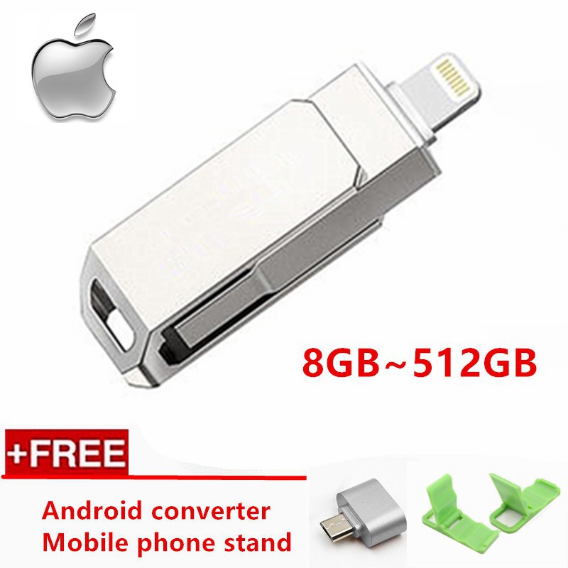 HD i-usb Flash Drive Bahan Metal Tahan for Air untuk iPhone / iPad