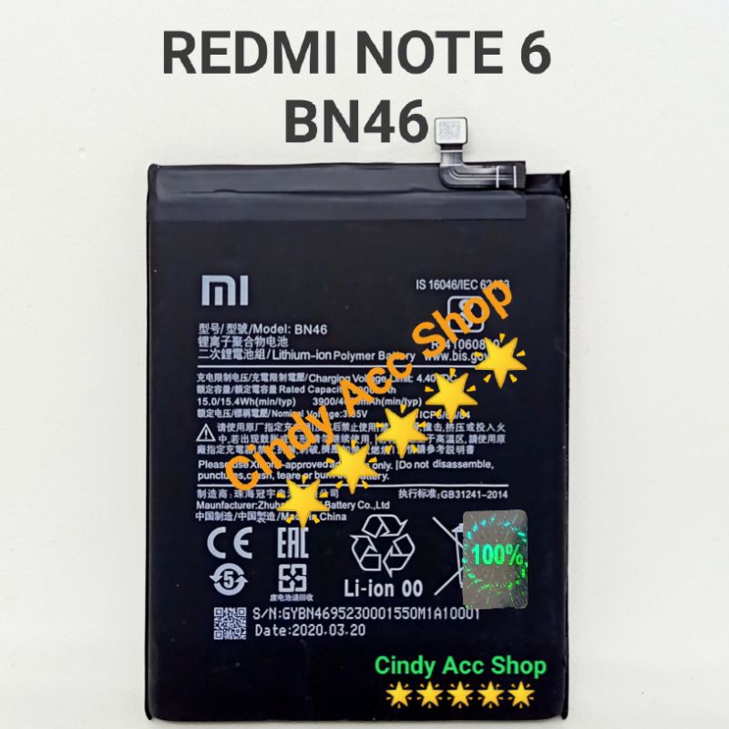 Batre Redmi Note 8 Redmi 7 Redmi Y3 Note 6 Note 8T BN46 Battery Batre Original