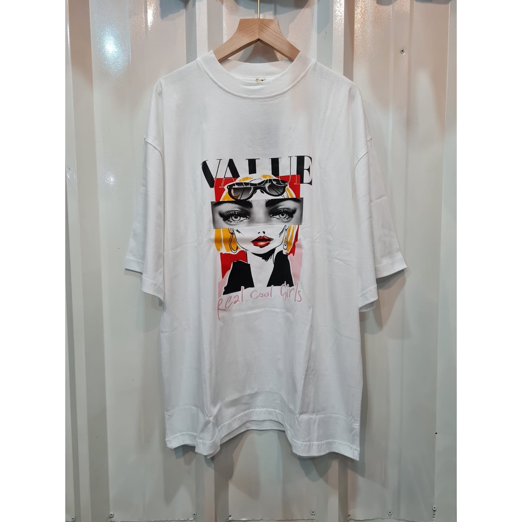 T-shirt oversize tangan 3/4