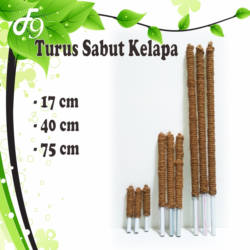 Turus Penyangga Tanaman Sabut Kelapa 17 cm 40 cm 75 cm