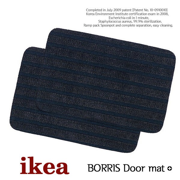 IKEA BORRIS Keset Pintu dilapis Anti Gelincir - NAVY, 38x57 cm