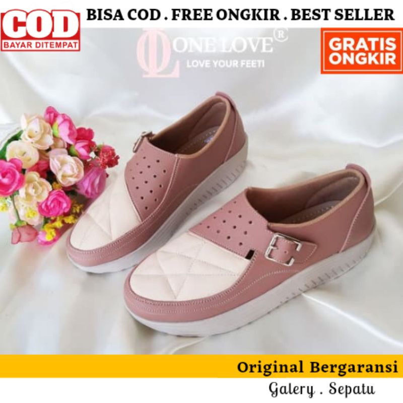 Sepatu Wanita Wedges Weges Wanita One Love Original Branded Sepatu WanitaTanpa Tali Sepatu Platform 