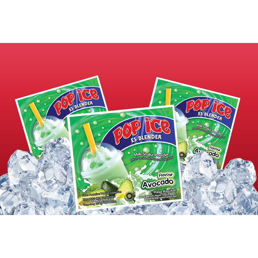 @10pcs Pop Ice Aneka Rasa Minuman Es Blender 25gr Murah Avocado Alpukat