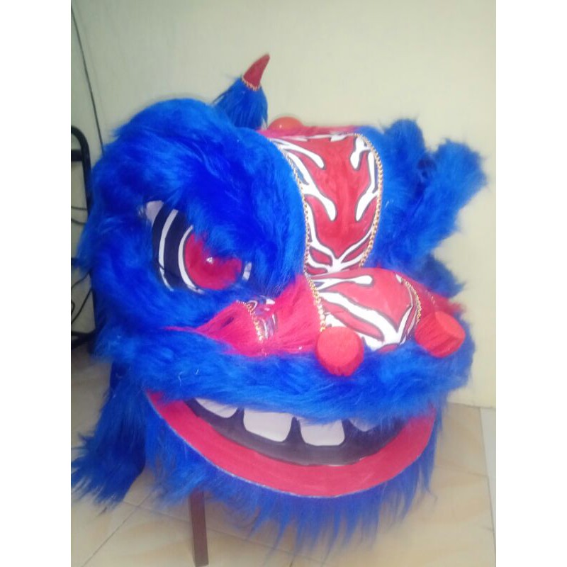 Barongsai Biru dewasa (60x50x45 cm) panjang jubah 1,5 meter