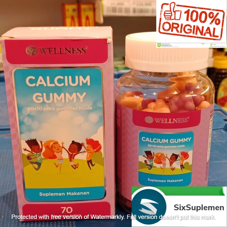 Wellness Calcium Gummy Kalsium Vitamin Peninggi Anak 70 Tabs