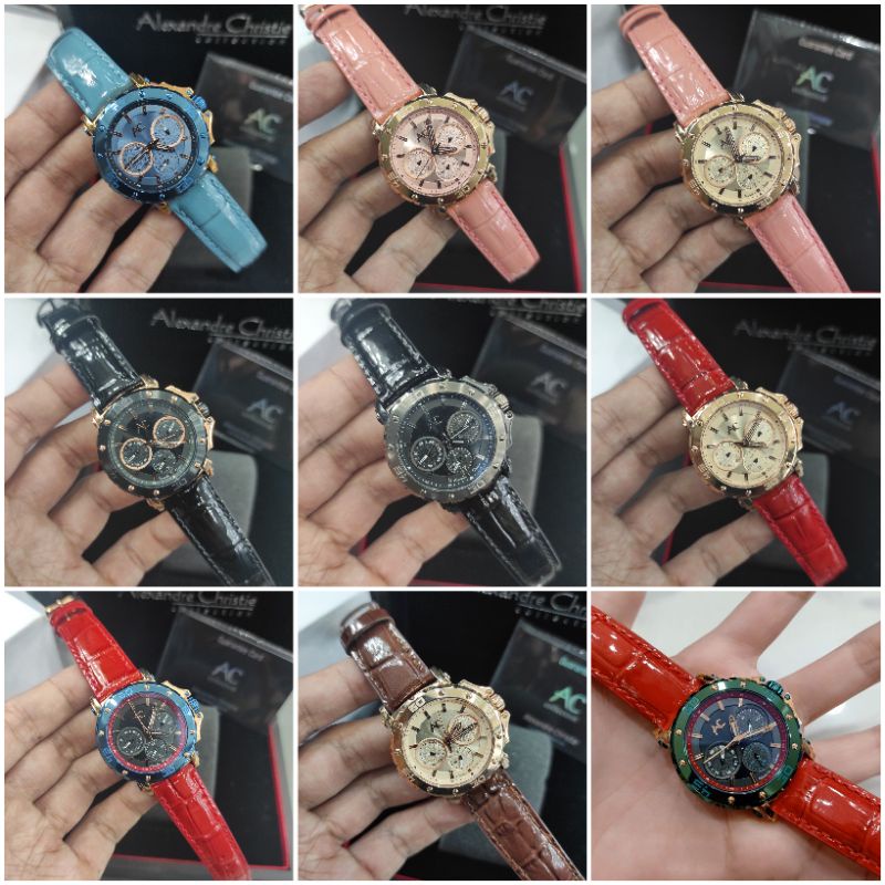 JAM TANGAN WANITA ALEXANDRE CHRISTIE AC 9205 COLLECTION LADIES NEW AC9205 LEATHER ORI