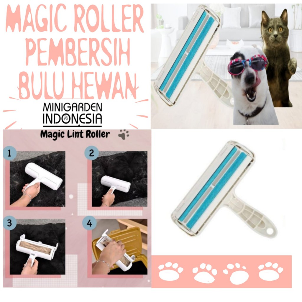 MAGIC ROLLER Pembersih Bulu Kucing Anjing Roller Pembersih Pakaian Bulu Hewan Pembersih karpet sofa