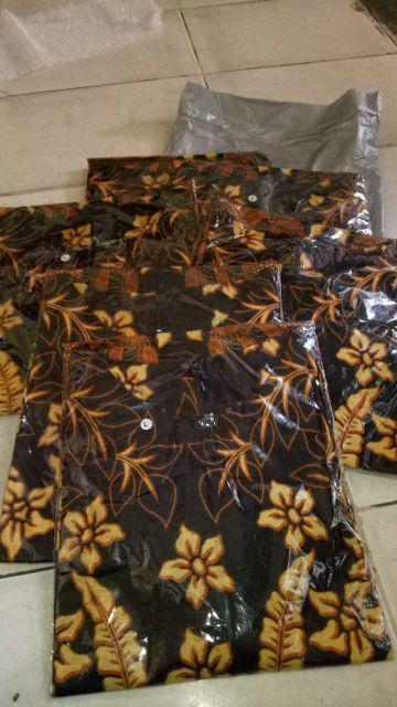 Kenongo Kemeja Hem Pendek Padi Pekalongan Sogan Remekan Murah Berkualitas M L Xl