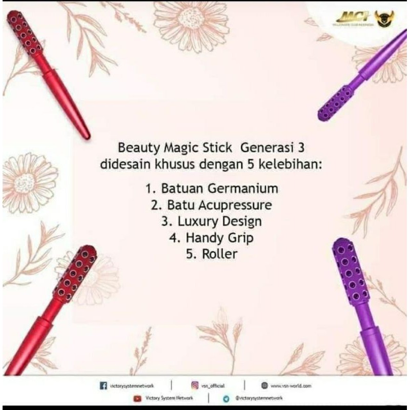 beauty magic stick mci,stick ajaib dg batu germanium yang menempel di 6sisinya