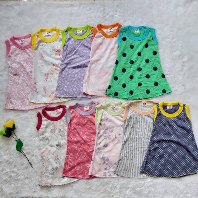 Daster Anak Bayi Yukensi 0-5 Tahun / Baju Bayi Perempuan Dress Kutung Kutang-3