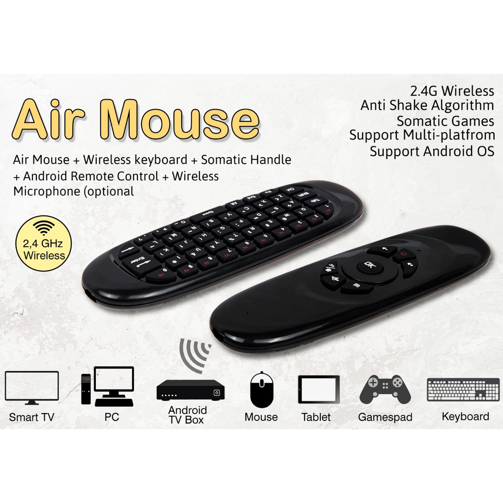 Air Mouse Wireless 2.4G Keyboard Remote Control For Android tv