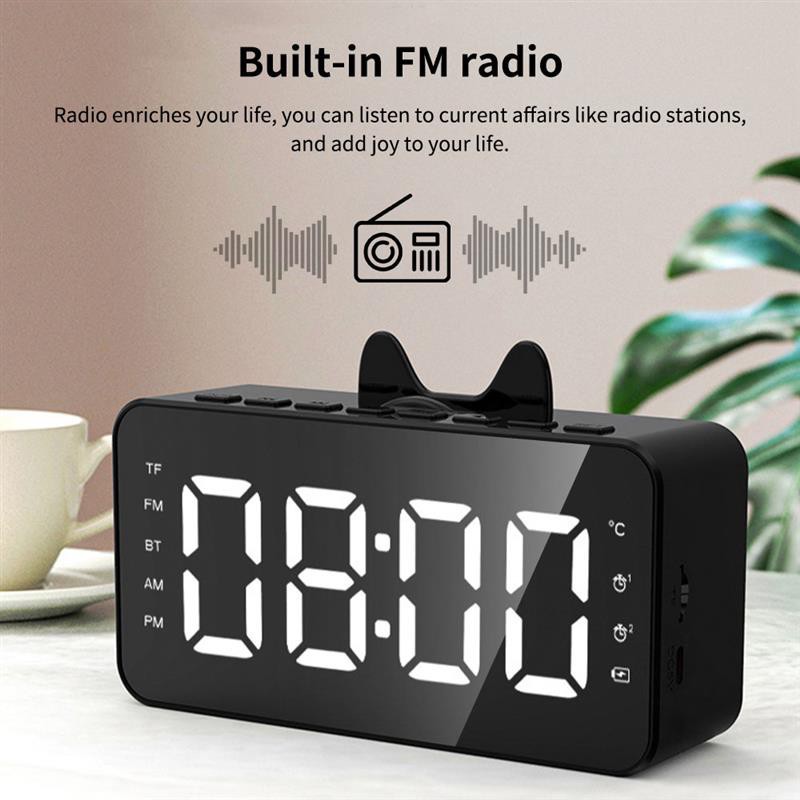 ⚡YZ Speaker Jam Bluetooth bts Portable Q-5 Dan Q-9 Wireless Speaker Bluetooth Jam Alarm LED Cermin Radio Nirkabel Mini Speker Stereo Bass Kartu