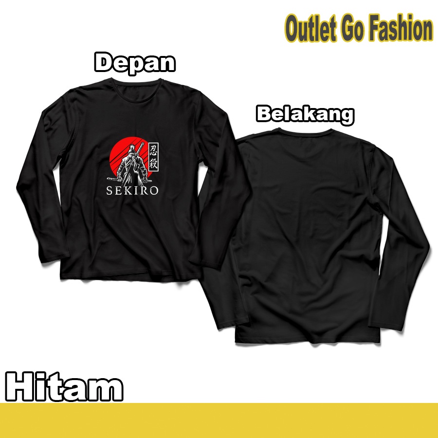 T Shirt Baju Kaos Pria Motif Samurai Jepang Sekiro Shadows Die Twice Lengan Panjang Kualitas Distro 