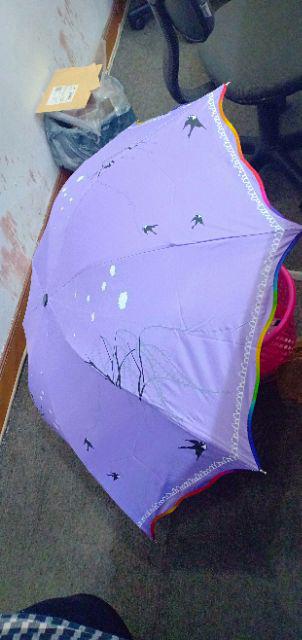 Ombotak Payung Lipat Rabenda Lapis Silver Jepang Korea Teduh Motif Lapis Anti Uv 3