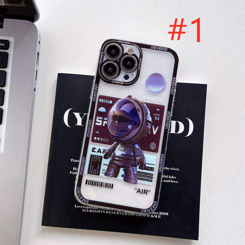 Fashion Space Astronaut Soft Case iP iPhone 11 12 13 Pro Max 6 6S 7 8 + Plus X XR SE 2020 XS Max Casing