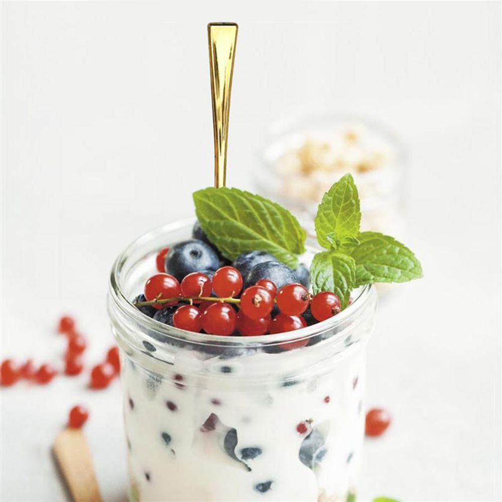 Top 24PCS Sendok Set Mini Untuk Pesta Piknik Menirukan Metal Sendok Garpu Dessert Spoon