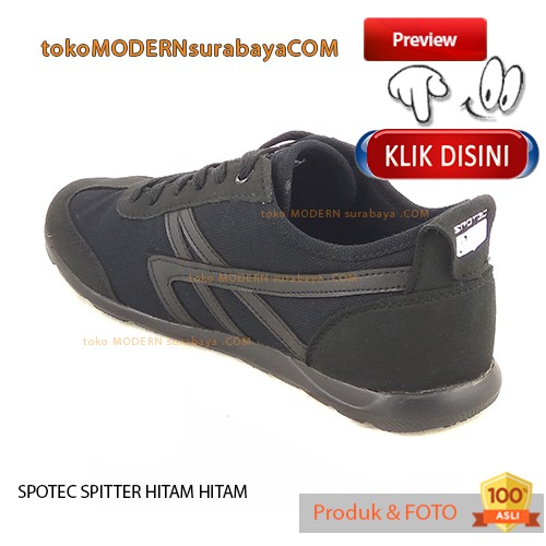 Sepatu Pria Casual Sneakers SPOTEC SPITTER HITAM HITAM