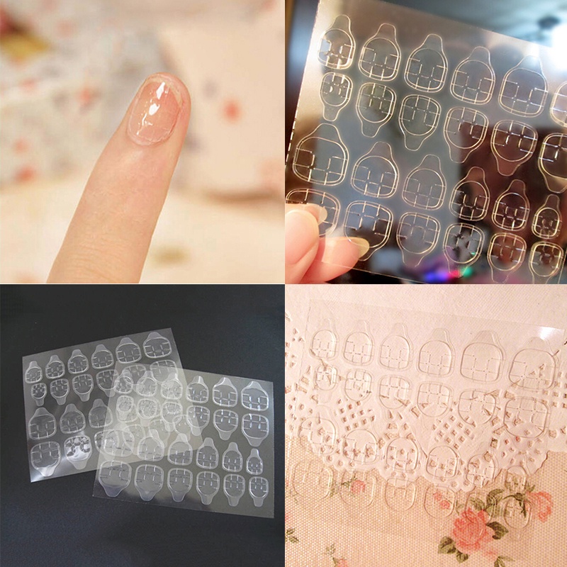 24 Pcs Stiker Tape Perekat Kuku Palsu Dua Sisi Untuk Nail Art