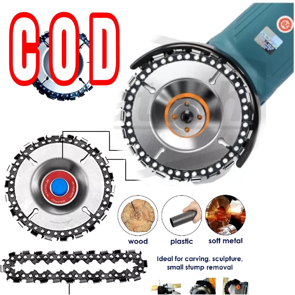 

Wood carving disc gerinda / Mata gergaji gerinda chainsaw 4" inch potong ukir / Chainsaw disc angle grinder 4" / Mata gergaji rantai gerinda tangan kayu ukir potong bentuk / Mata rantai wood carving chain disc