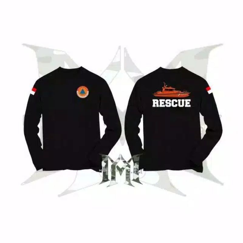 Kaos baju T-shirt Lengan panjang BPBD RESCUE