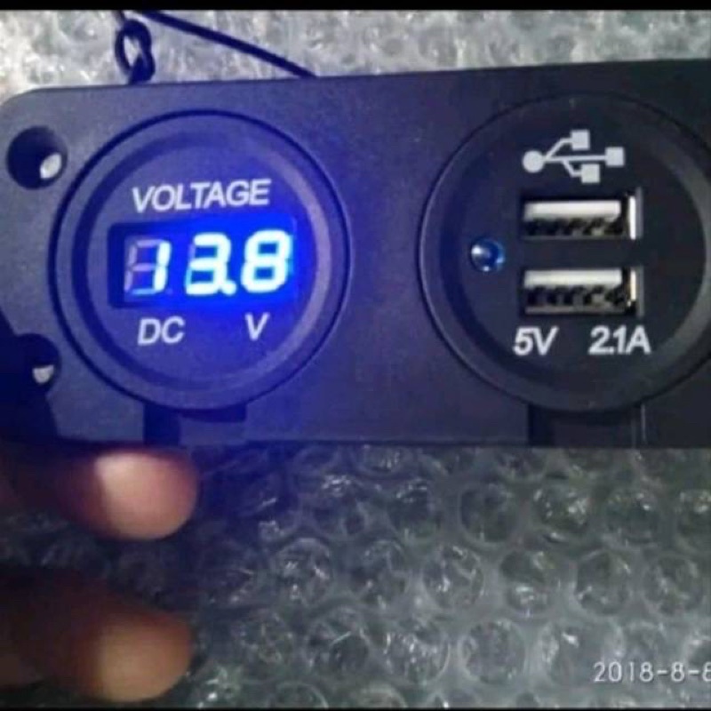 Voltmeter USB Charger HP Motor Nmax Pcx Aerox Xmax Vario dll