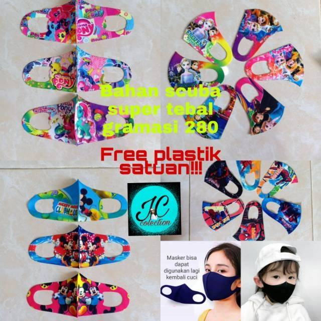 MASKER Scuba Anak Gambar Karakter