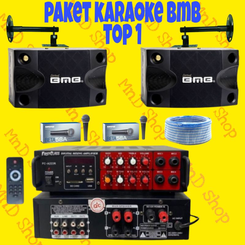 PAKET KARAOKE BMB SET SPEAKER 8 IN ORIGINAL