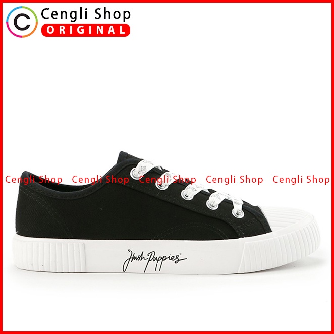 SEPATU SNEAKER WANITA HUSH PUPPIES ORIGINAL CASUAL BRANDED BLACK HW87