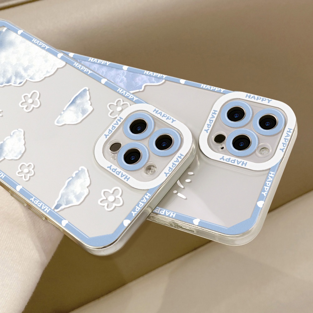 Casing TPU Realme C21Y C25Y C35 C31 C20A C25 C25S C12 Narzo 50A 50i C21 C15 C11 9i 8 5i 6 6i 5Z 6i 5G 6Z Pro Reno 5F Motif Awan