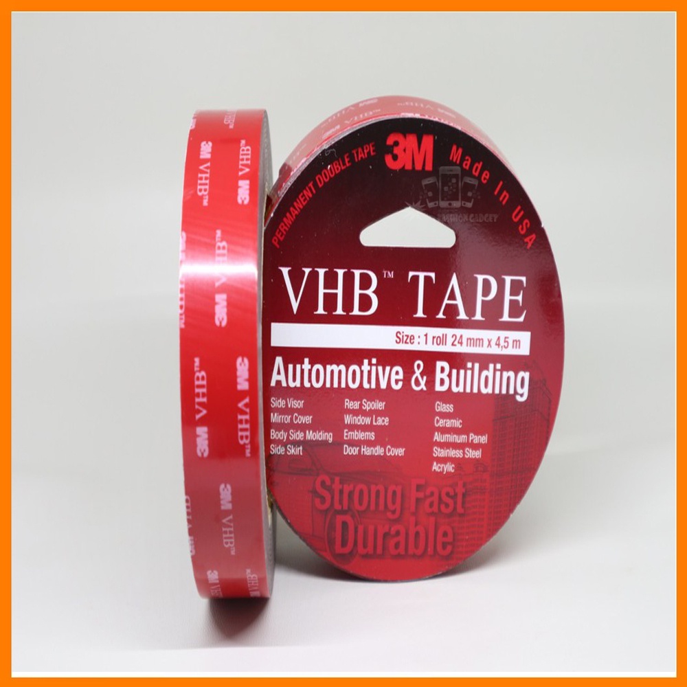 Lem 3M VHB Double Tape Automotive 4900 Size 12mm X 4.5m - Double Tapes Mobil &amp; Bangunan Original