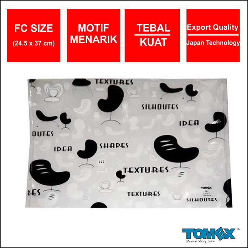 

TOMEX Map Plastik Kancing Smart Pocket Data Bag Horizontal Motif TEXTURES Folio Isi 6 Pcs