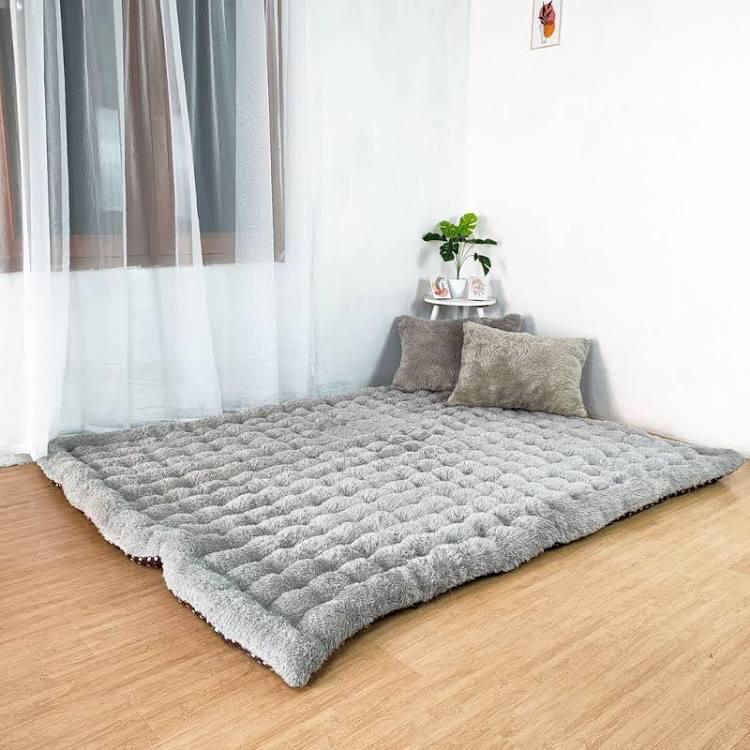 KASUR GENDER POLOSAN  KASUR LANTAI BULU RASFUl KASUR KARPET (SURPET) SURPET BULU BANTAL 2 KASUR LANT