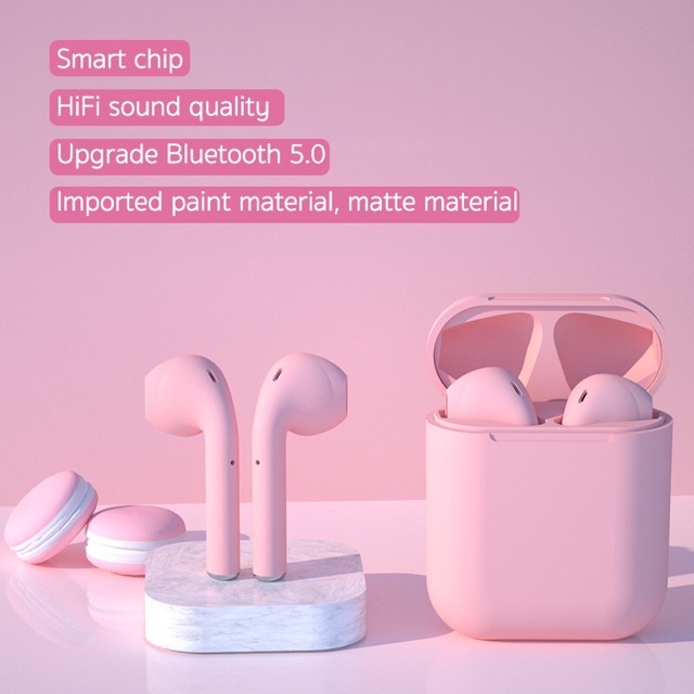 headset i12 Inpods12 TWS Wireless Earphone Bluetooth  Macaron