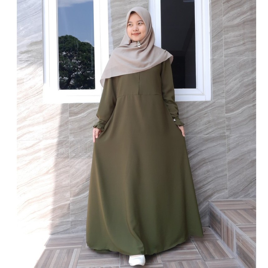 Jual Gamis Basic Wolfis Polos/ Dress Wolfis Basic Syar’i Mewah