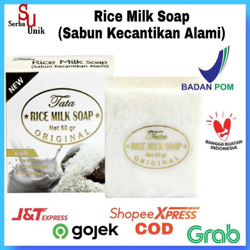 (BPOM) Sabun Batang Cuci Wajah/Muka Tata Rice Milk Soap / Sabun Kecantikan Alami 60gr