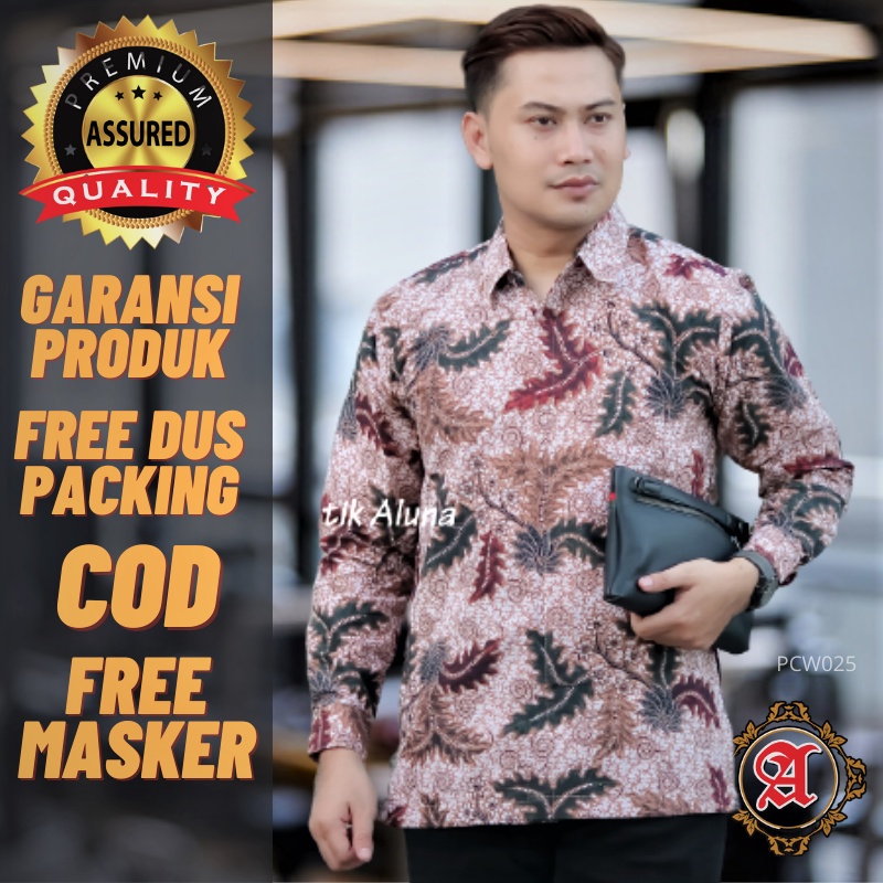 Baju Batik Pria Kemeja Lengan Panjang Modern Prabuseno Premium Full Furing Batik Aluna Solo PCW 025