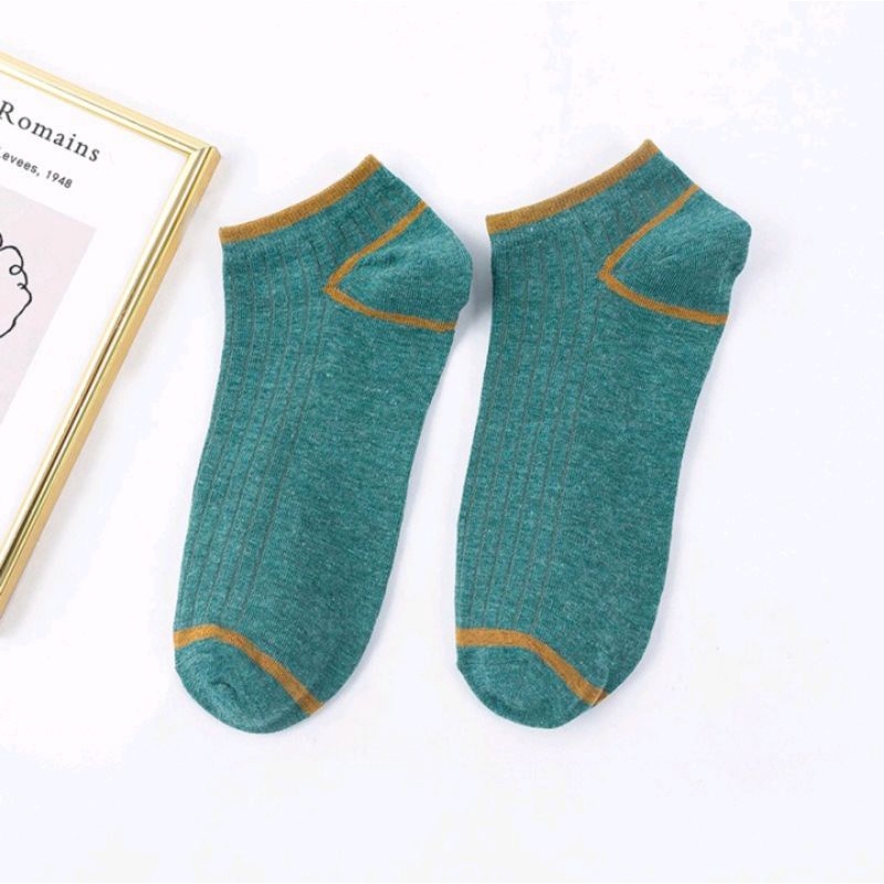 [ COD ] Kaos Kaki Ankle Semata Kaki Simple Motif Polos Garis Pria Wanita Unisex Murah Cute Socks Fashion Korea / Kaos Kaki Pria Polos / Kaos Kaki Pria Garis / Kaos kaki Wanita-Hijau Pendek