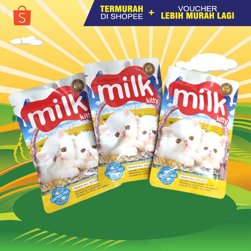 KITTY MILK - Susu Kucing Kitten Minuman Kitten Susu Bayi Kucing Kitten Susu Pengganti Induk Kucing Anjing