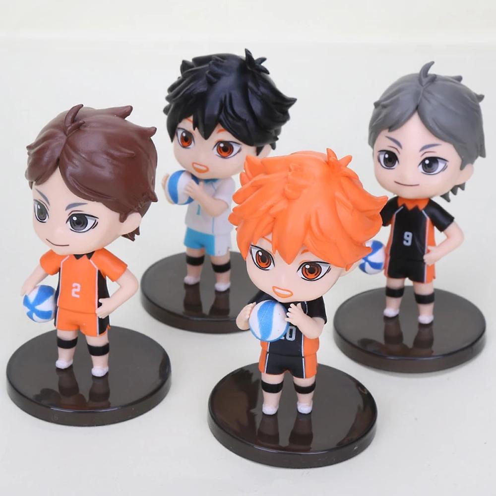 Lanfy Haikyuu Figure PVC 4pcs/set Figure Mainan Yu Nishinoya Action Figure Tobio Kageyama