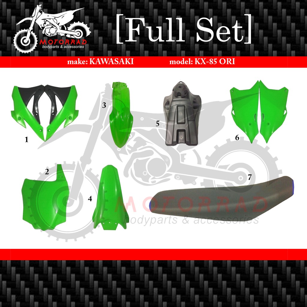 BODY FULL SET KOMPLIT KAWASAKI KX 85 TANKI RANGKA TUNGGAL