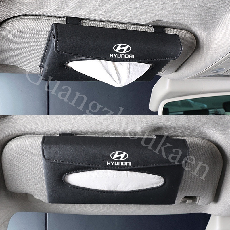 Kotak Tisu Bahan Kulit Warna Merah Hitam Untuk Sun Visor Mobil Hyundai Creta Accent Atoz Getz