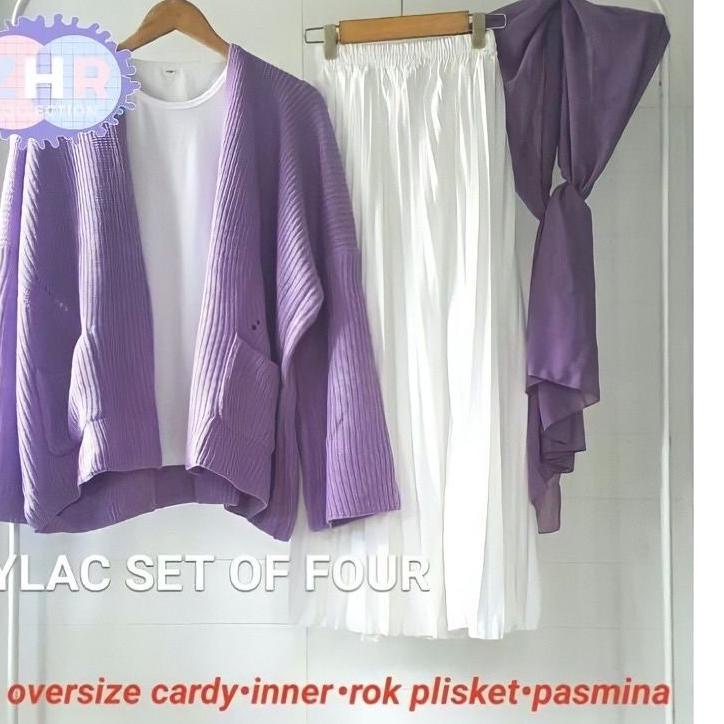 [PRODUK LCZCI] SETELAN OOTD HEMAT 4IN1 / SETELAN OOTD LOCY / PAKET OOTD HEMAT SATU SET 4IN1 CARDIGAN