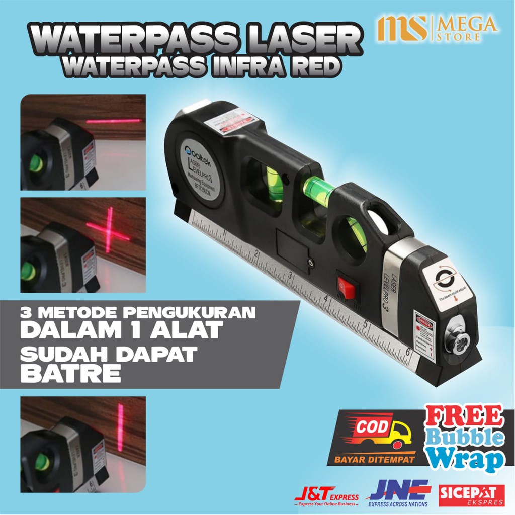 Waterpas Meteran Penggaris Laser Waterpass Alat Ukur Alat Bangunan Alat