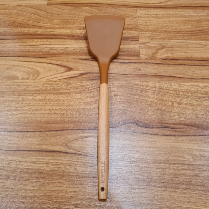 Ravelle Dalgona Turner Sutil Spatula Silikon Wooden Handle